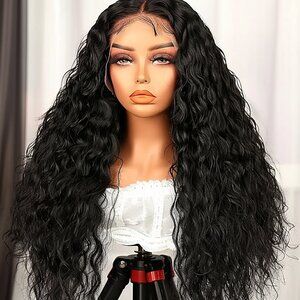 Silky Soft 26 Kinky Curly Lace Front Wig - 180% Density, Jet Black 13 x 4 x 1